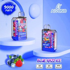 Aivono AIM XXL 9000 Mouth Sticker Transparent Blue Razz Ice - T86D654 Aivono Vape Review