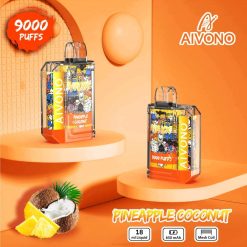 Aivono AIM XXL 9000 Mouth Sticker Transparent Pineapple Coconut - T86D652 Aivono Vape Australia
